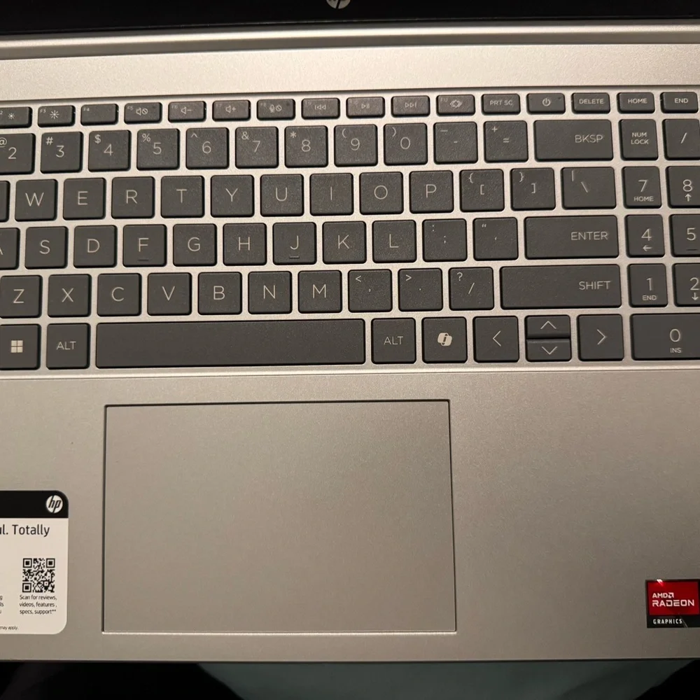 HP Gray Laptop with Black Keyboard